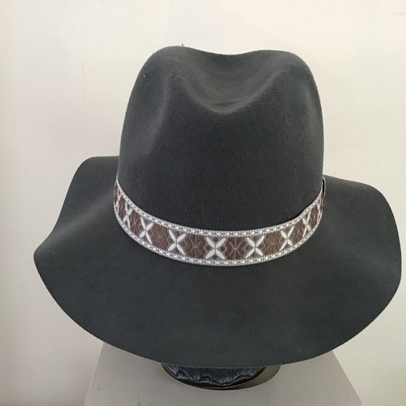 Gelso Bianco Safari/ Indiana Jones hat. Wool felt. Gray. OS NWT - Picture 2 of 6